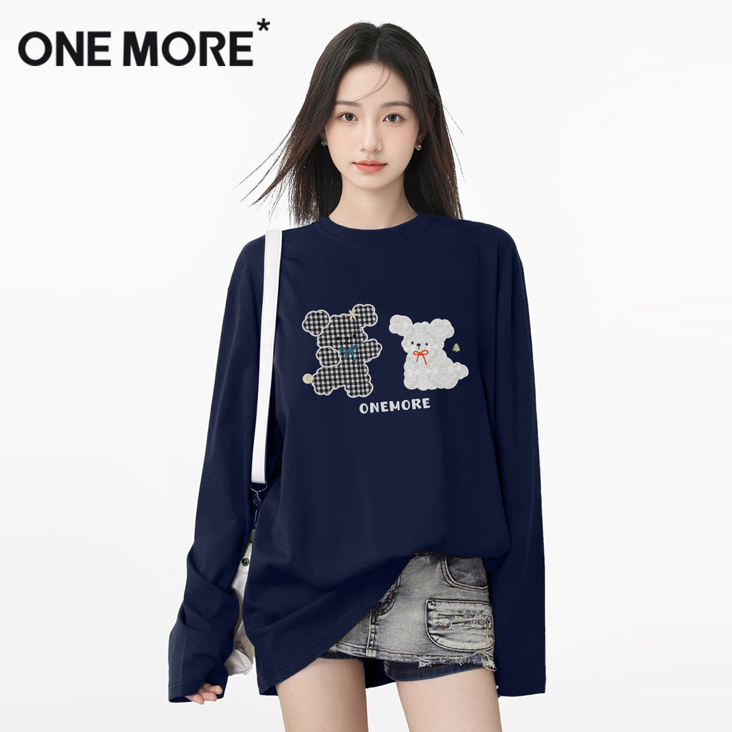 onemore纯棉内搭长袖t恤