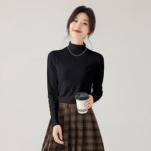 新款 女2025冬季 加厚保暖内搭高级感上衣 more半高领德绒打底衫 one