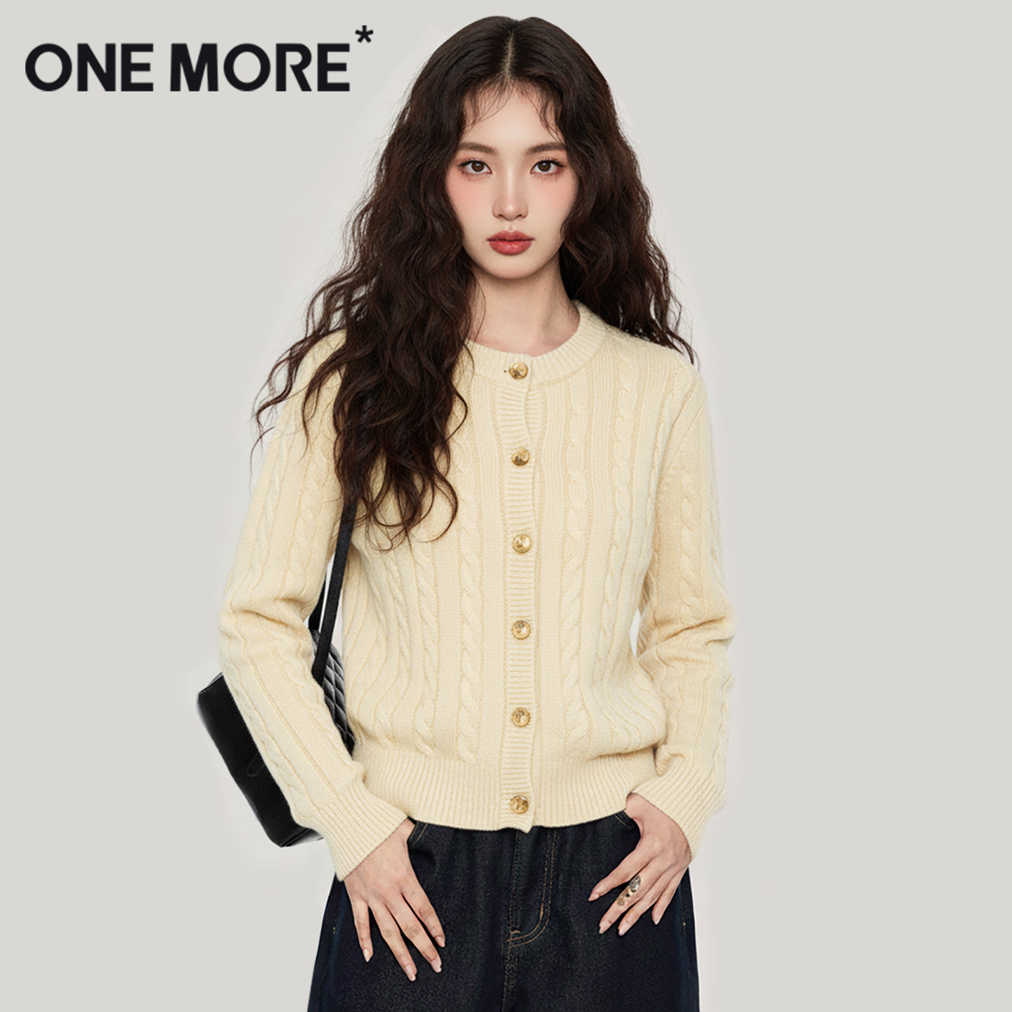 onemore针织开衫外套