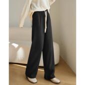 美拉德直筒阔腿裤 one 子 新款 垂感休闲裤 more加绒阔腿裤 女2025冬季