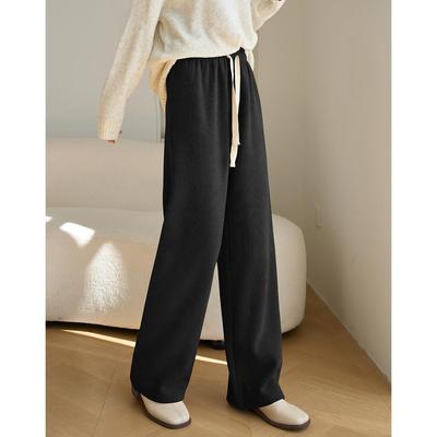 加绒阔腿裤垂感休闲裤
