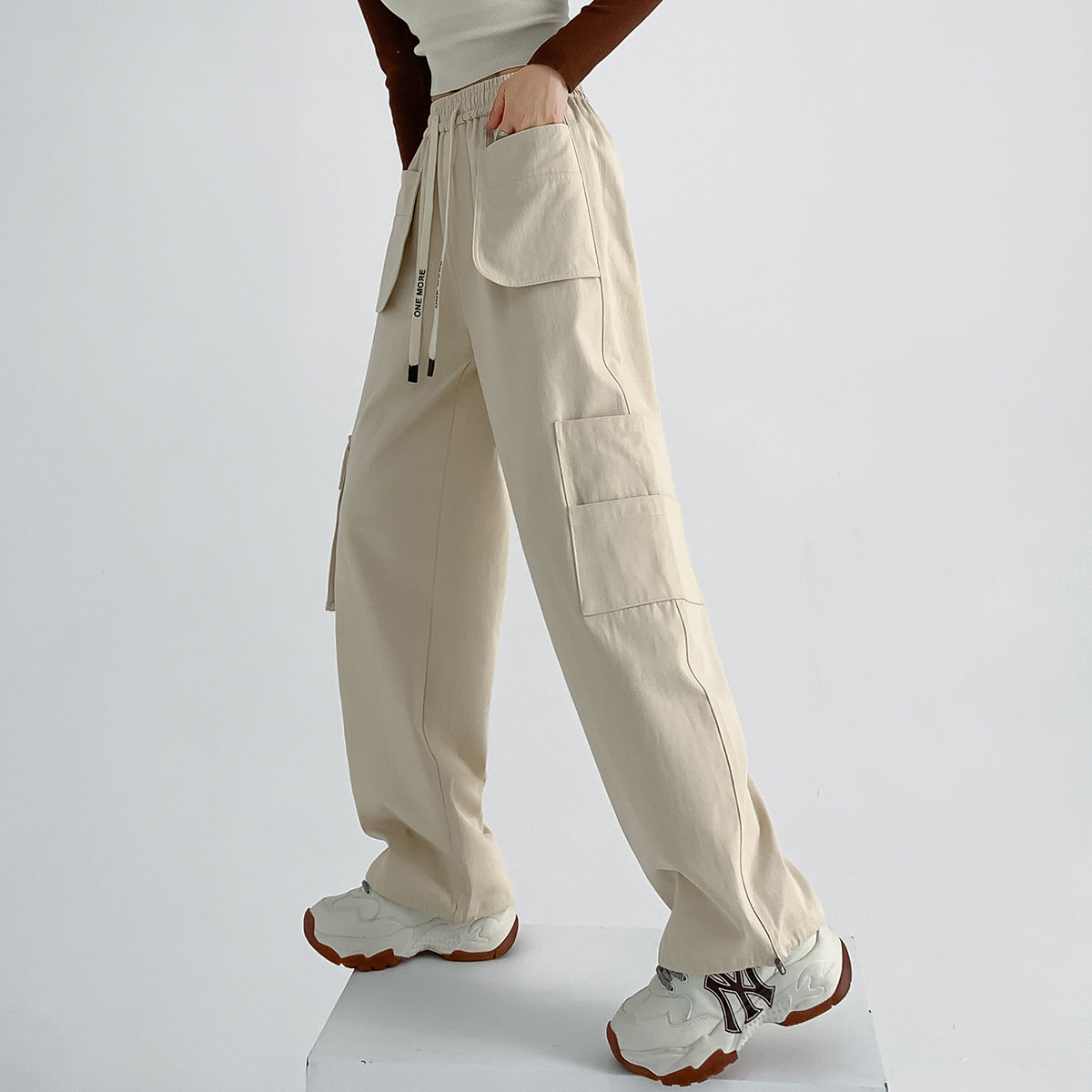 高腰复古风ONEMORE长裤休闲裤