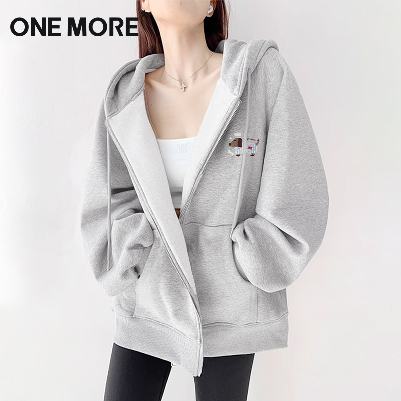 onemore宽松大版开衫卫衣
