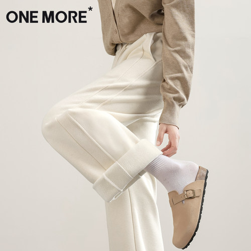 onemore慕斯绒阔腿裤