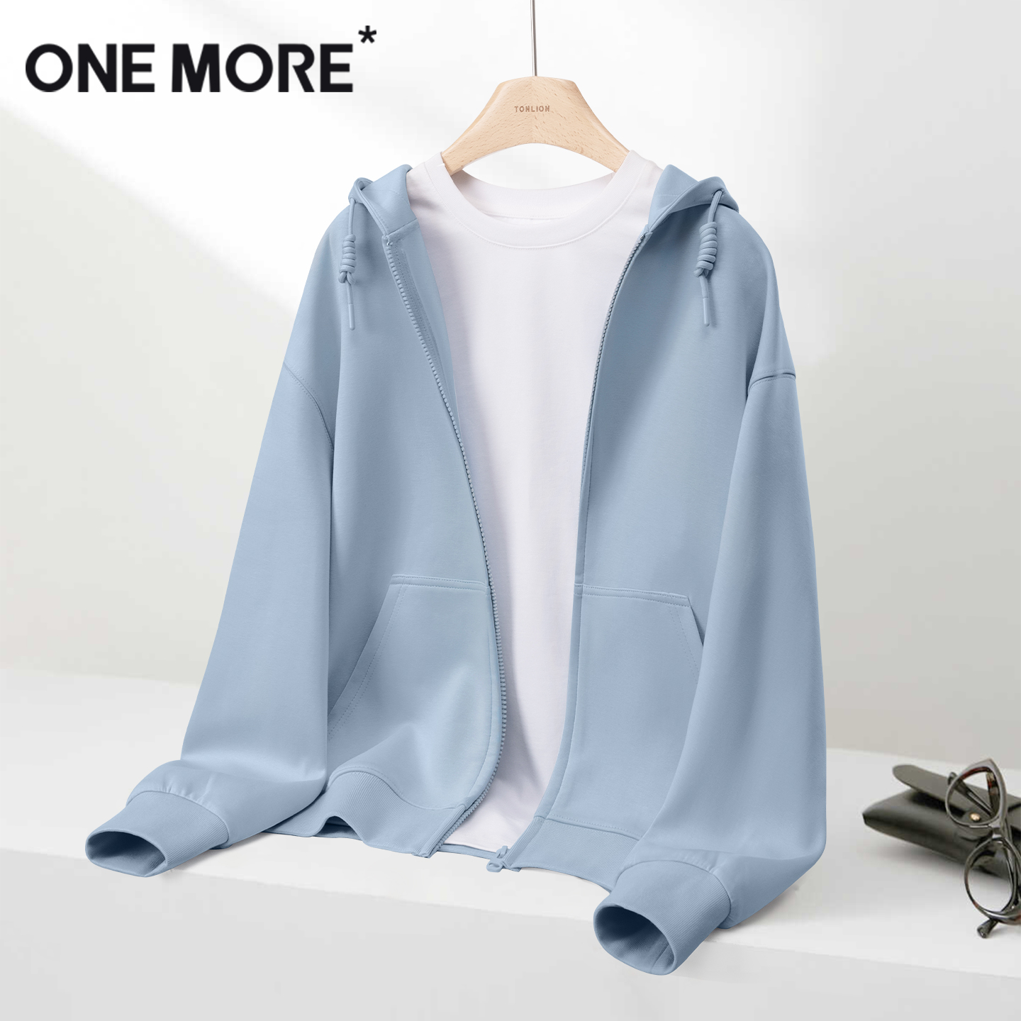 onemore宽松大版开衫卫衣