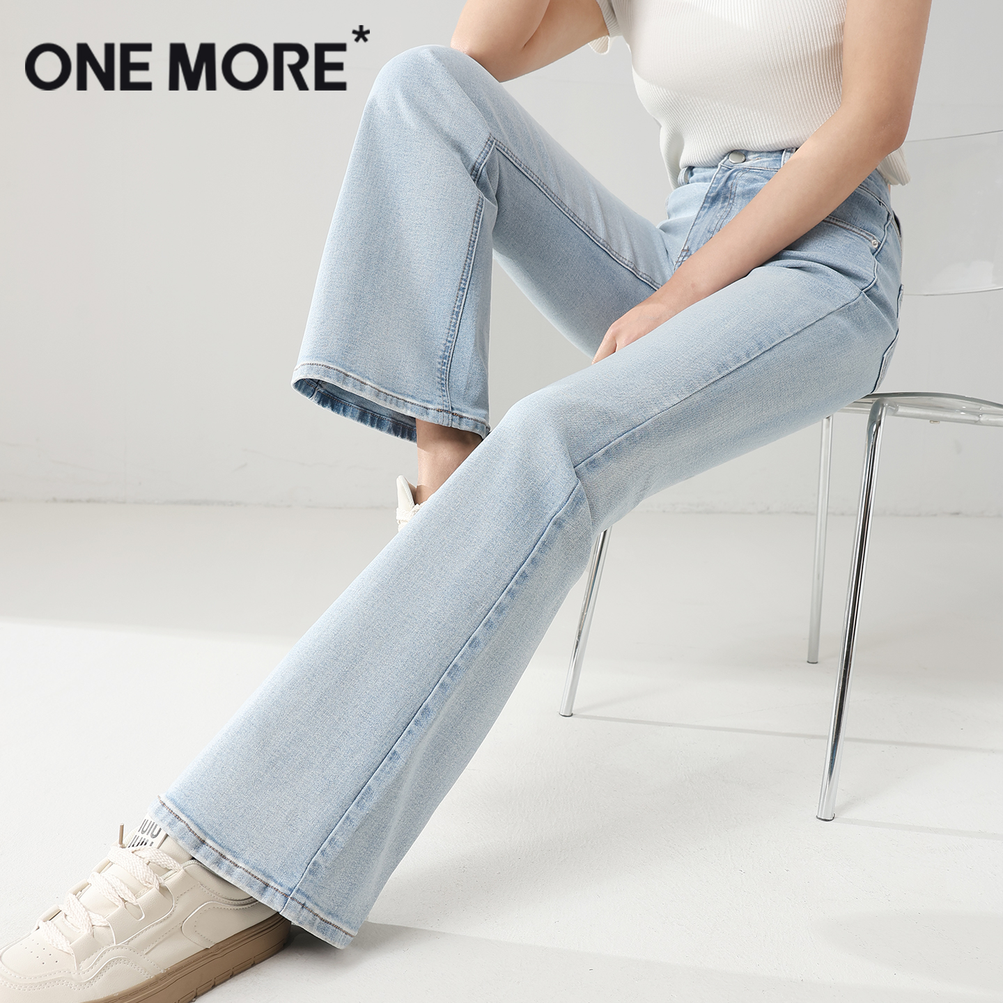 onemore提臀微喇牛仔裤
