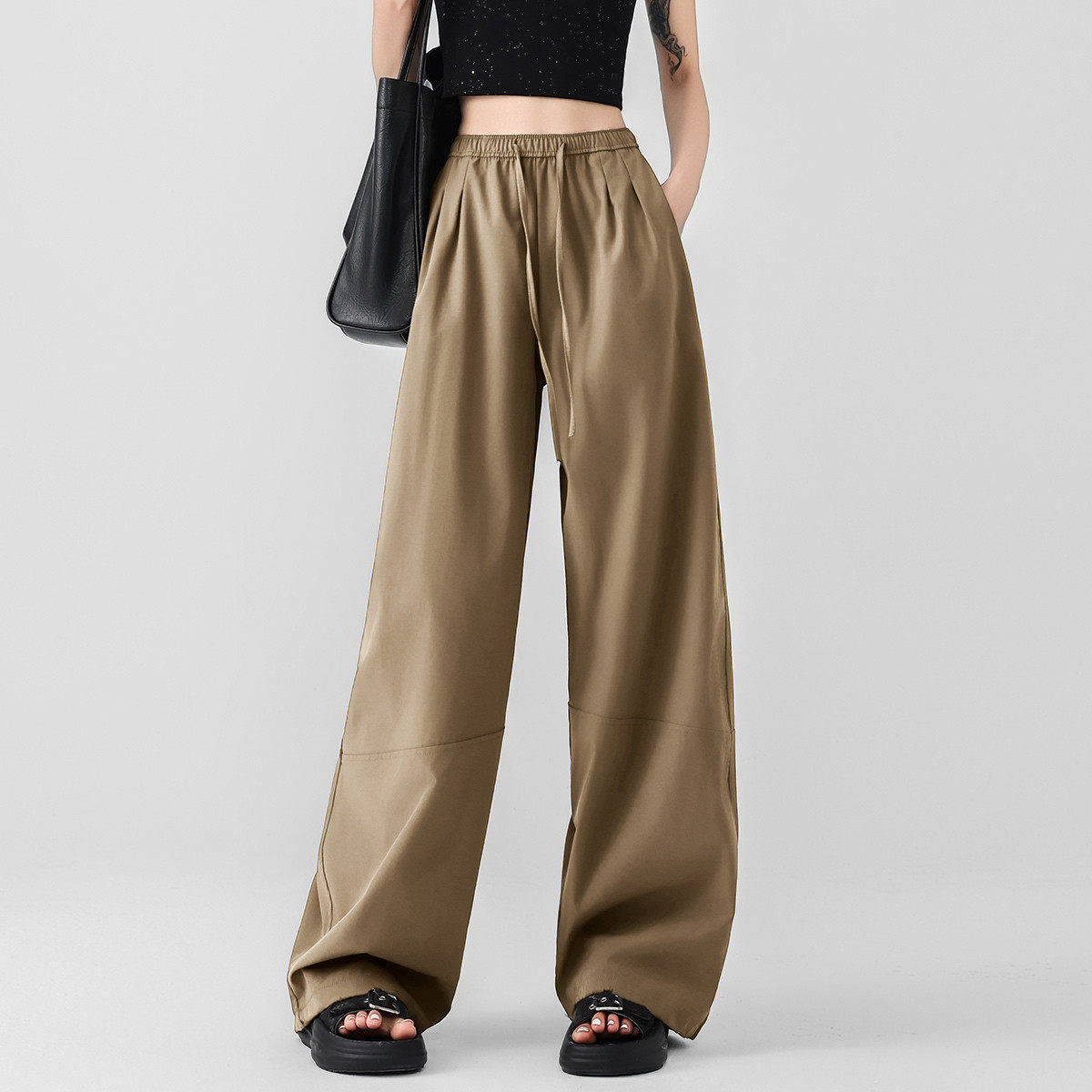 one more休闲裤女秋季2025新款高腰运动裤子宽松显瘦阔腿运动裤,女装/女士精品,休闲裤,淘宝优惠券,粉丝福利购,淘宝优惠卷