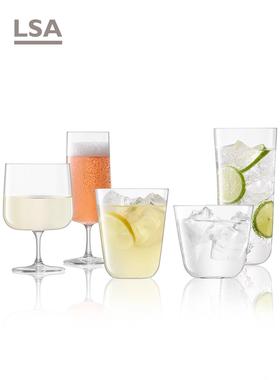 英国LSA 进口手工水晶玻璃水杯家用大容量水壶喝水杯果汁杯牛奶杯