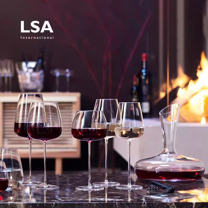 进口英国LSA Wine Culture高脚水晶玻璃酒杯轻奢勃艮第杯红酒杯