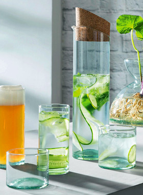 英国LSA进口Canopy无铅玻璃家用果汁杯水杯绿色啤酒杯水壶