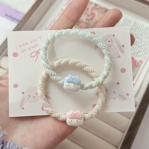 猫咪头绳情侣手链少女心小皮筋送给男朋友发圈kt发绳网红可爱发饰