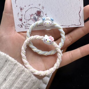 猫咪头绳情侣手链少女心小皮筋送给男朋友皮套kt发绳网红可爱发圈