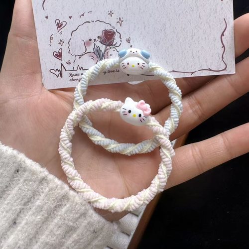 猫咪头绳情侣手链少女心小皮筋送给男朋友皮套kt发绳网红可爱发圈
