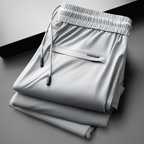 夏季高端丝滑垂感冰丝男裤