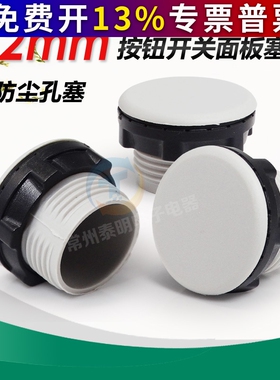 Y090 LAY37 信号灯按钮开关面板塞孔塞 堵塞冒堵头开孔22mm 灰色
