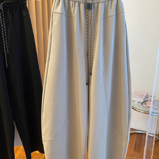 300斤特大码 运动长裤 韩版 女百搭垂感弯刀裤 子 宽松休闲香蕉裤 胖m2