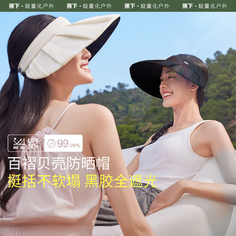 蕉下百褶帽贝壳防晒空顶帽户外图片