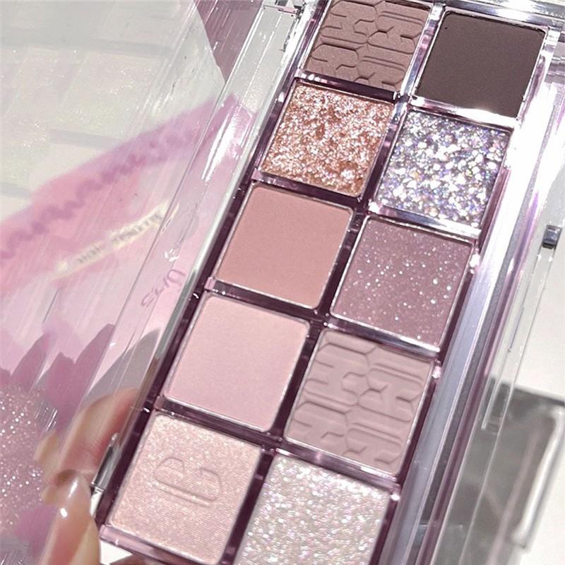 10 Colors Charming Purple Eyeshadow Palette Make Up Glitter