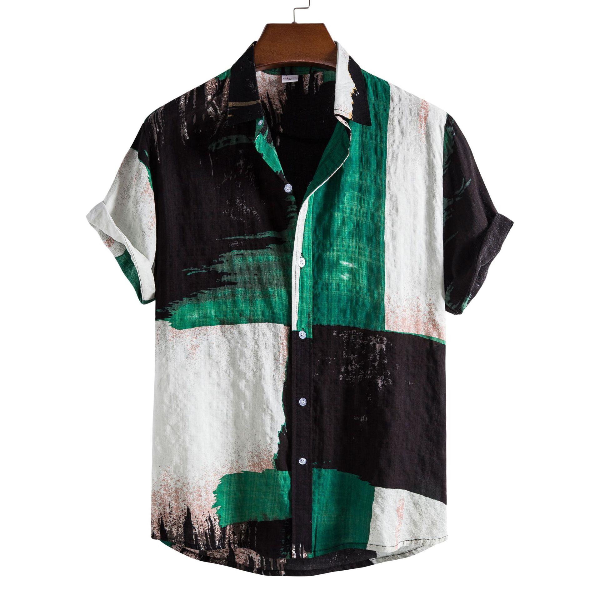 Men&#39;s Summer Beach Short Sleeve Printed Fashion Casu