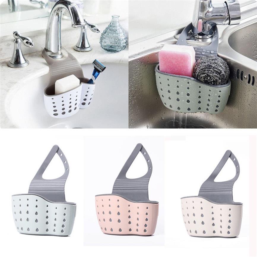 Sink Shelf Soap Sponge Drain Rack Bathroom Holder Kitchen St