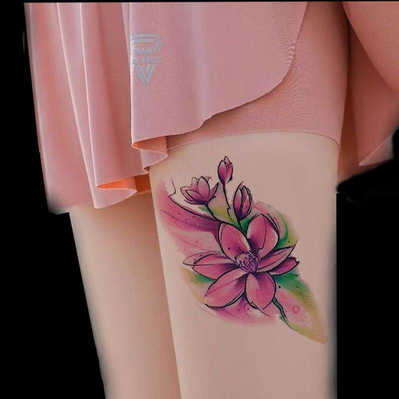 花朵唯美彩色素花胸肩花纹身贴防水女持久仿真性感可爱韩国日系潮