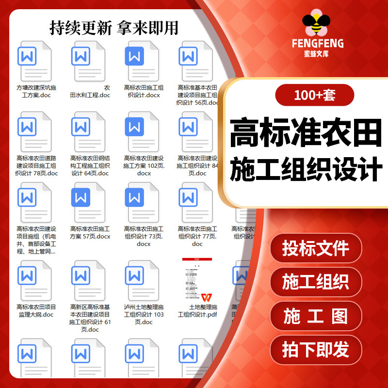 高标准农田施工组织设计土地整理设计素材/源文件