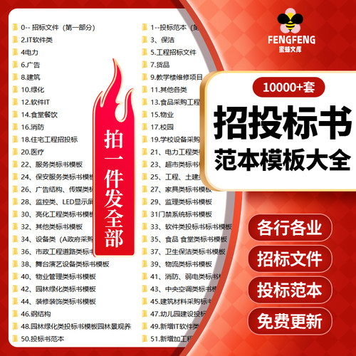 2025招标投标书文件模板范本制作工程施工技术服务类货物采购方案