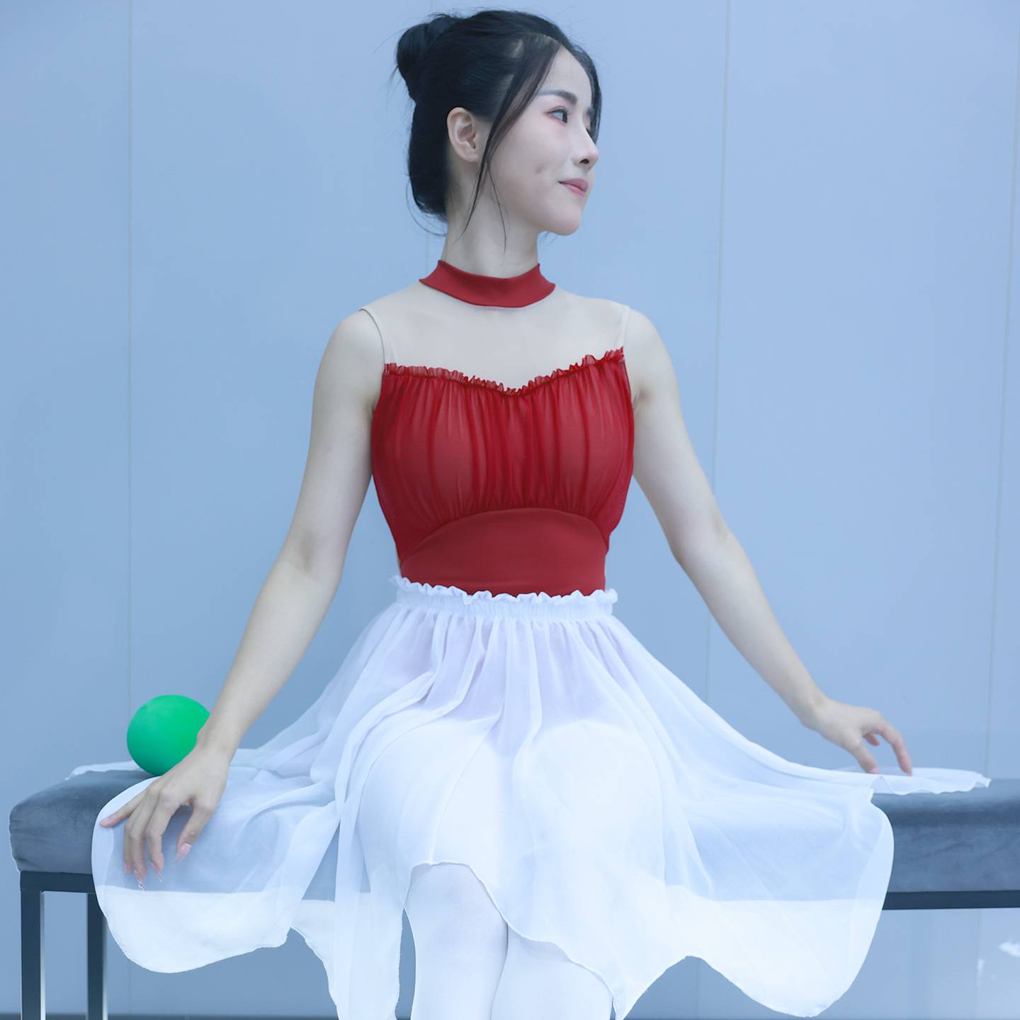 芭蕾舞紧身连体服古典短袖瑜伽