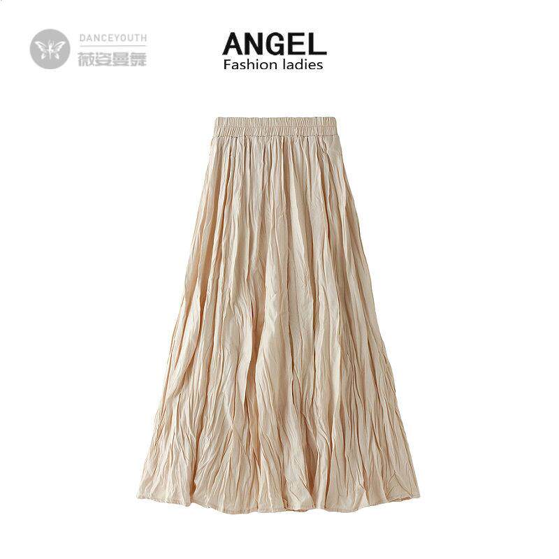 褶皱百褶裙半身裙秋冬女a字中长款配毛衣冬季裙子皱皱冬裙8862