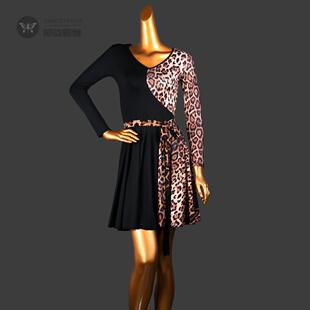 新款拉丁舞裙连衣裙女成人舞服表演服大裙摆舞蹈服夏季训练演出服