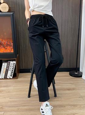 春夏薄款宽松直筒86042弹力跑步运动户外徒步登山速干裤收口86036