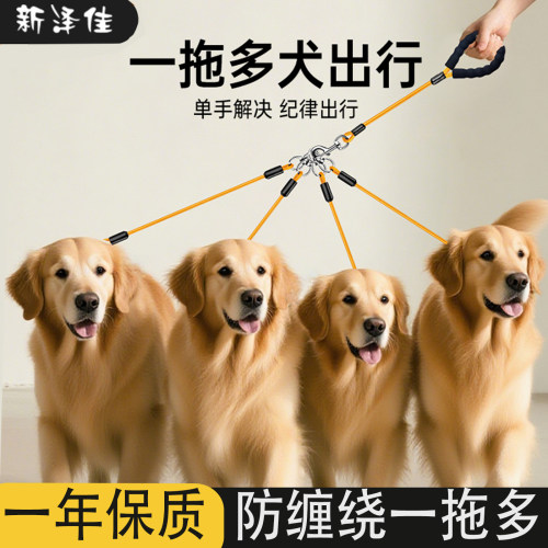 一拖二狗牵引绳双头狗链