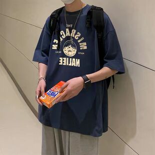 纯棉短袖t恤男2025夏季港风ins潮牌宽松百搭BF风半袖学生体恤
