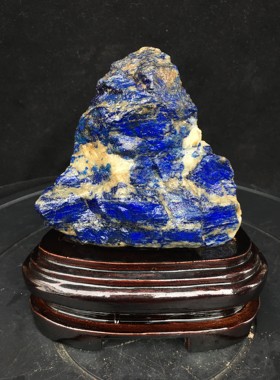 天然阿富汗青金石原石奇石收藏家居办公桌摆件书房客厅把件玄关