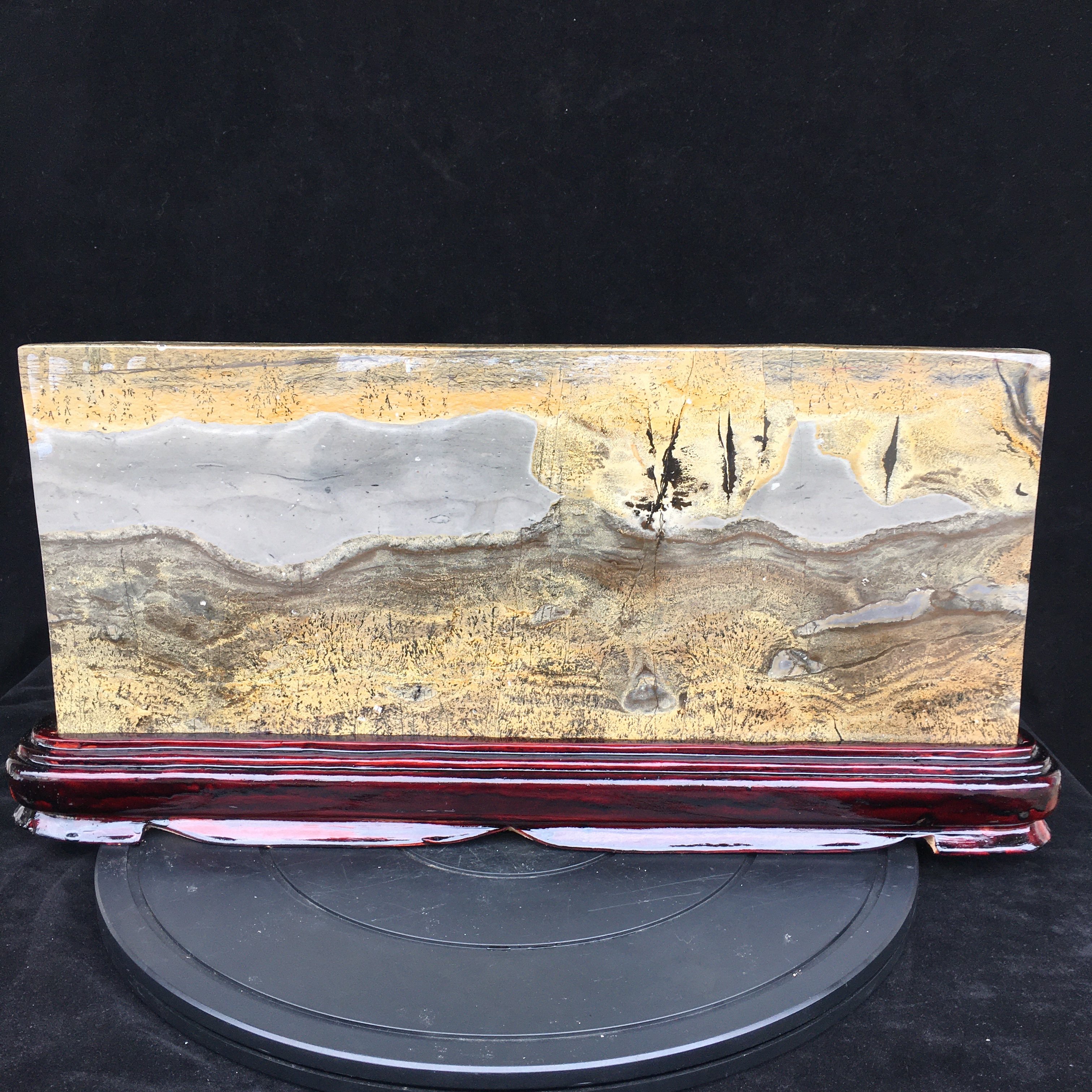 天然奇石广西草花石原石摆件国画石观赏石玄关办公室桌面客厅房间