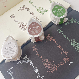 纵向书写 Tsukineko月猫BD珠光水滴印台水性颜料手帐印泥 TVS¨