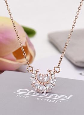 明星同款满心欢喜项链女款原创设计简约轻奢锁骨链送女友生日礼物