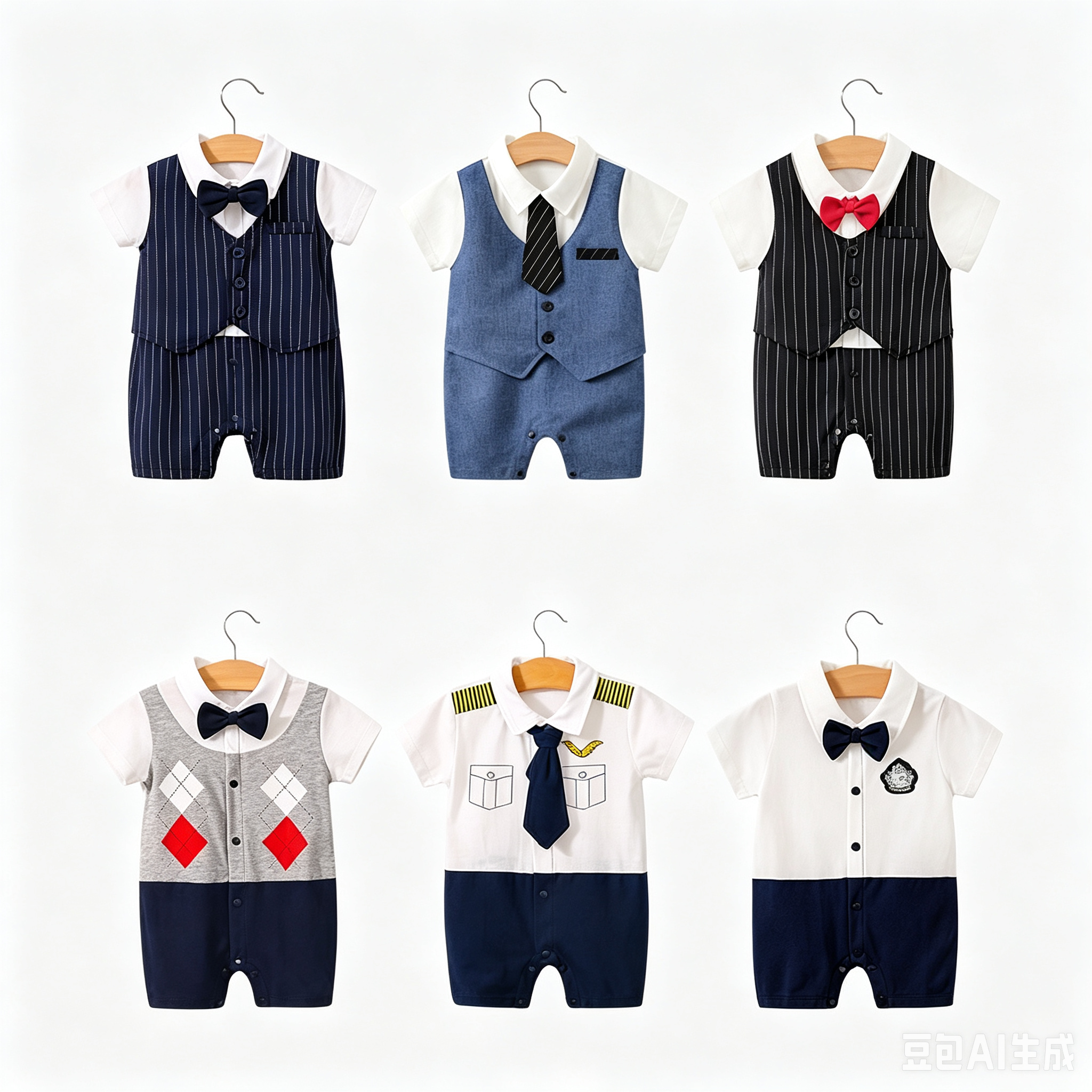 2026年全棉宝宝衣服夏季新生婴儿连体衣短袖英伦哈衣baby爬服外穿