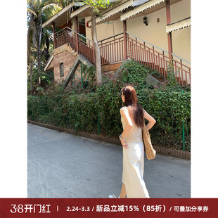 Cactishop时髦精 松弛感白色高腰七分裤女宽松阔腿显瘦韩系休闲裤