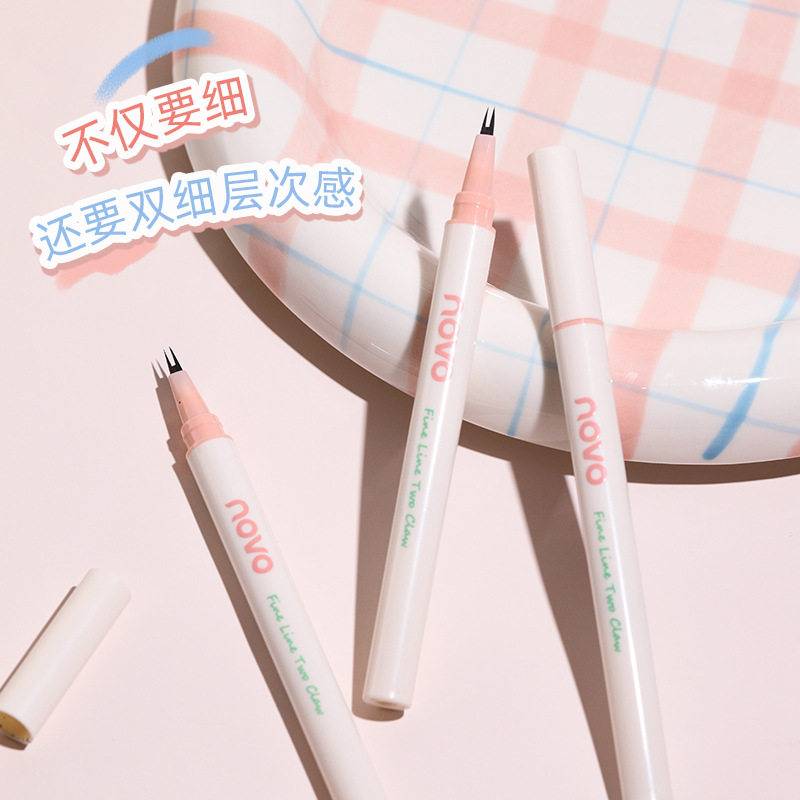 国货彩妆NOVO睫毛笔平价小众品牌学生女眼线笔眼线液笔美妆化妆品