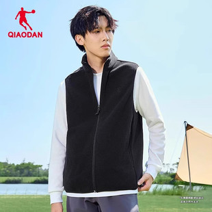 立领上衣 加绒保暖马夹户外穿马甲无袖 乔丹运动外套男2025冬季 新款