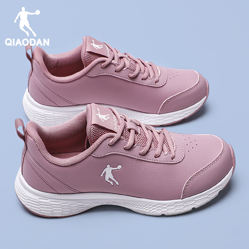 乔丹运动鞋女鞋皮面防水跑步鞋子
