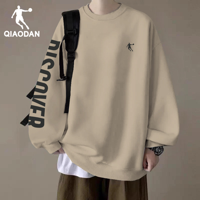 乔丹卫衣男生2026春秋季新款青少年圆领无帽宽松休闲百搭运动长袖