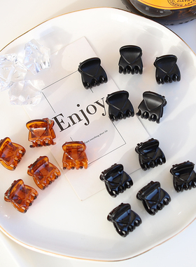 韩国东大门迷你小号黑色刘海碎发侧边发夹抓夹5个一套发卡夹子