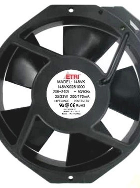 原装ETRI 208V-240V 148VK0281000/VK0281030/VP0281000 机柜风扇
