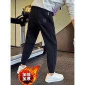 休闲运动裤 秋冬季 痞帅潮牌宽松束脚裤 子男款 2025新款 加绒加厚卫裤