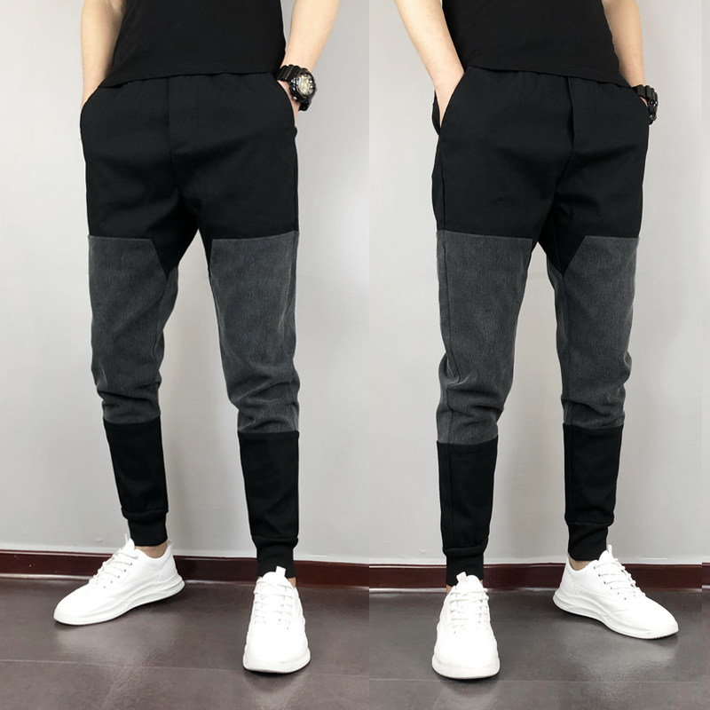 秋冬季新款加绒加厚裤子男士百搭修身束脚抽绳九分休闲工装裤韩版,男装,休闲裤,淘宝优惠券,粉丝福利购,淘宝优惠卷