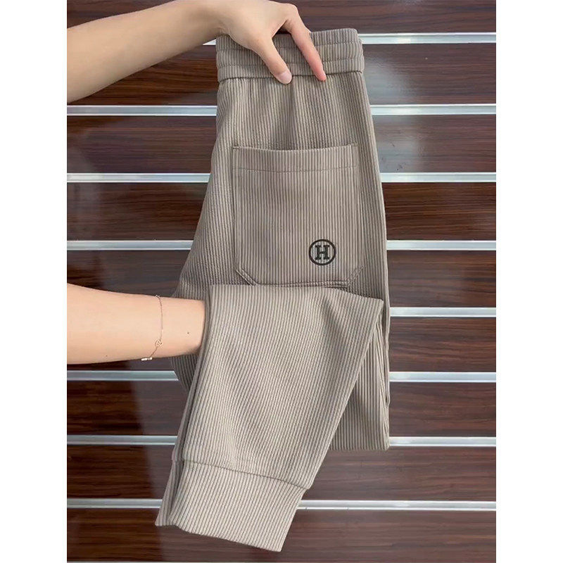 新款灯芯绒时尚休闲裤子男2025秋冬季潮流百搭小脚卫裤男士哈伦裤,男装,卫裤,淘宝优惠券,粉丝福利购,淘宝优惠卷