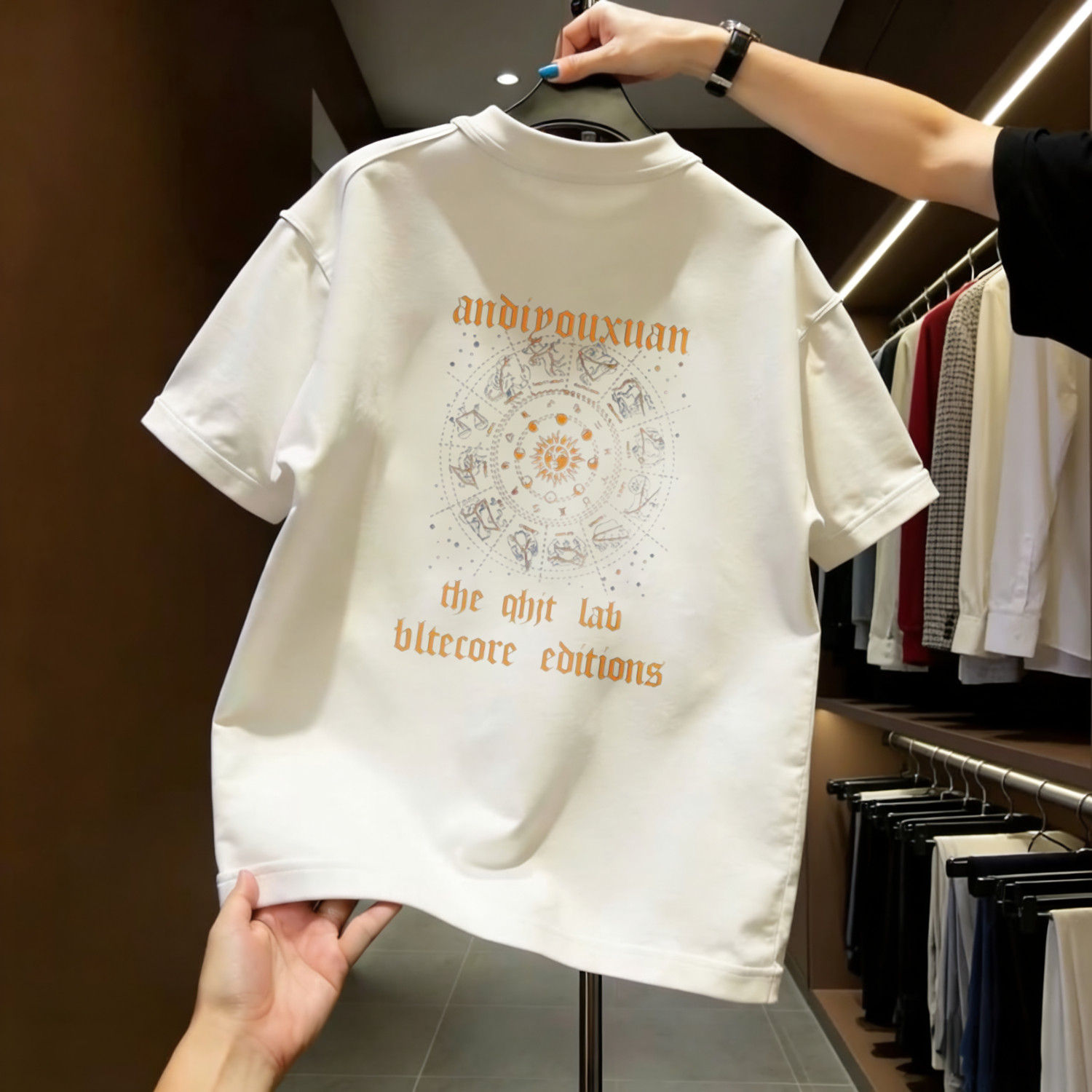 青少年美式纯棉白色短袖男初中生大码夏季ins潮牌休闲T恤高街百搭