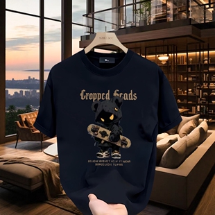 高级感修身 男大码 男装 圆领纯棉正肩T恤痞帅短袖 体恤 2026新款 夏季